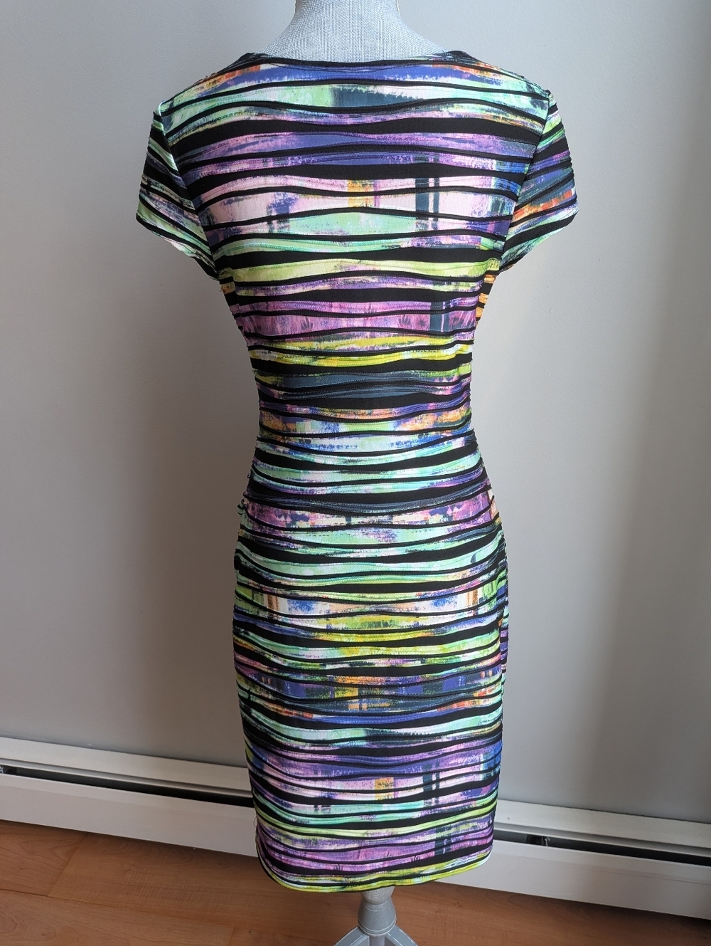 Joseph Ribkoff Reversible Textured Crossover Dress - Picture 4 of 12